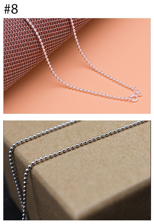 925 Sterling Silver Chain Necklace 40 45cm 16 18 Inch Curb Snake Cable Link Box Ball Trace Twisted Solid Fine Supply Wholesale Bulk