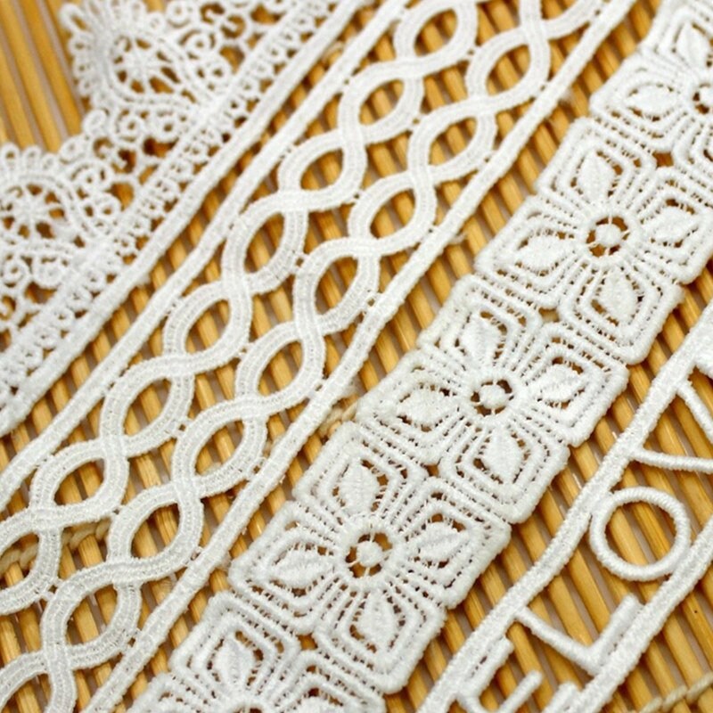 White Crochet Lace Cotton Trim For Thong Bikini Pattern Top Curtain Vintage Antique Fabric Ribbon By The Yard Decorative Border Wholesale