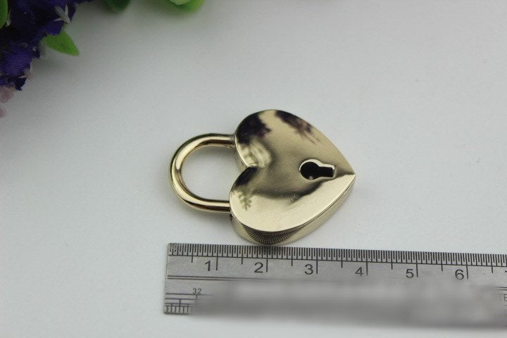 Padlock Bag Hardware Heart Gold Silver Gunmetal Bronze Love 1/20 pcs Handmade Purse Handbag Making Metal Bulk Wholesale Accessories Supplies