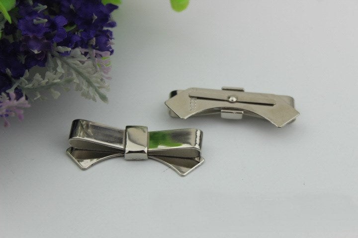 Bow Purse Label 2/20pcs Bag Hardware Charm Gold Silver Gunmetal Handmade Purse Handbag Making Metal Decoration 55mm 2" Wholesale Supplies