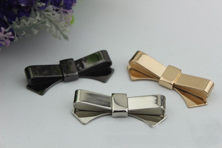 Bow Purse Label 2/20pcs Bag Hardware Charm Gold Silver Gunmetal Handmade Purse Handbag Making Metal Decoration 55mm 2" Wholesale Supplies