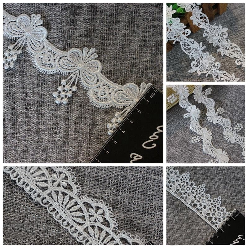 White Crochet Lace Cotton Trim For Thong Bikini Pattern Top Curtain Vintage Antique Fabric Ribbon By The Yard Decorative Border Wholesale