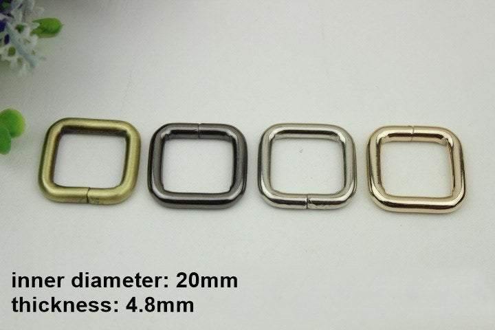 10pcs Strap Sliders Bag Hardware Square Rectangle Single Loop Metal Buckle Adjuster Gold Silver Bronze Gunmetal Purse Handbag Making Bulk