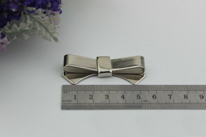 Bow Purse Label 2/20pcs Bag Hardware Charm Gold Silver Gunmetal Handmade Purse Handbag Making Metal Decoration 55mm 2" Wholesale Supplies