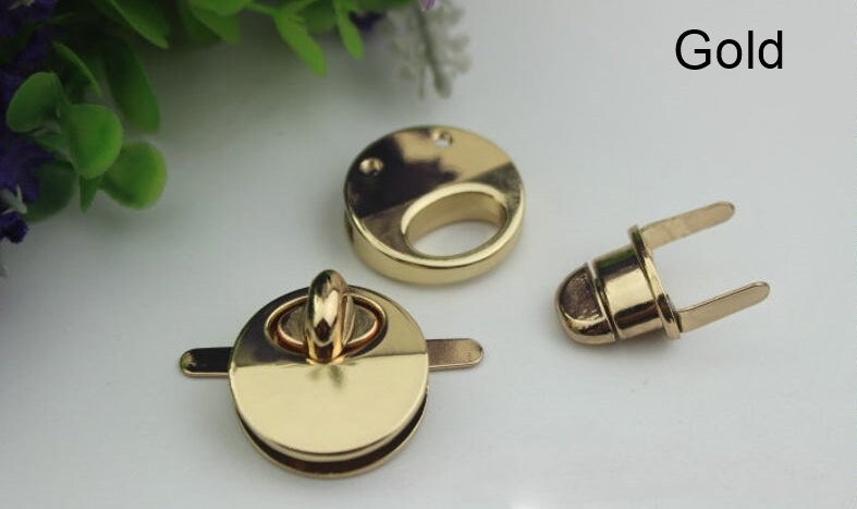 Round Twist Turn Lock 1" 25mm Purse Charm Organizer Luggage Hardware Antique Gold Lock And Key Closure Small Bag Clutch Metal Accessories