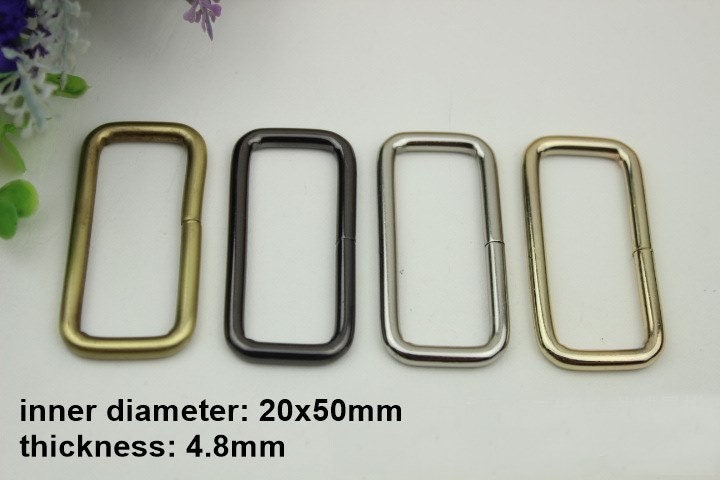 Square Rectangle Purse Strap Slider 10/100 pcs Set Metal Single Loop Slide Buckle Adjuster Keeper Ring 13 17 20 26 33 38 50 mm Belt Webbing