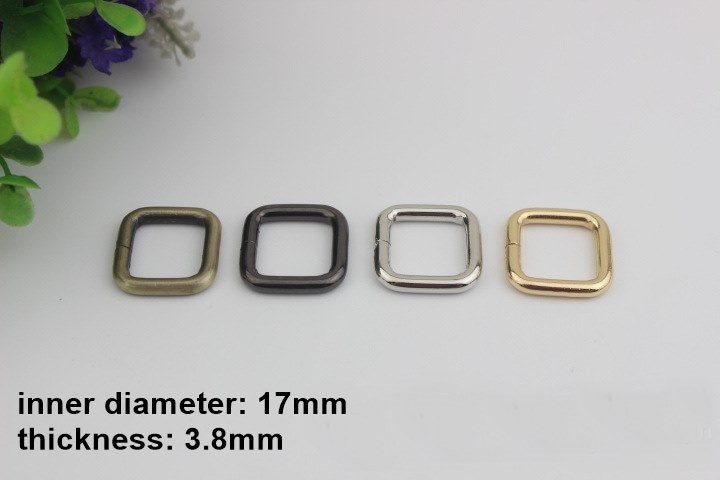 Square Rectangle Purse Strap Slider 10/100 pcs Set Metal Single Loop Slide Buckle Adjuster Keeper Ring 13 17 20 26 33 38 50 mm Belt Webbing