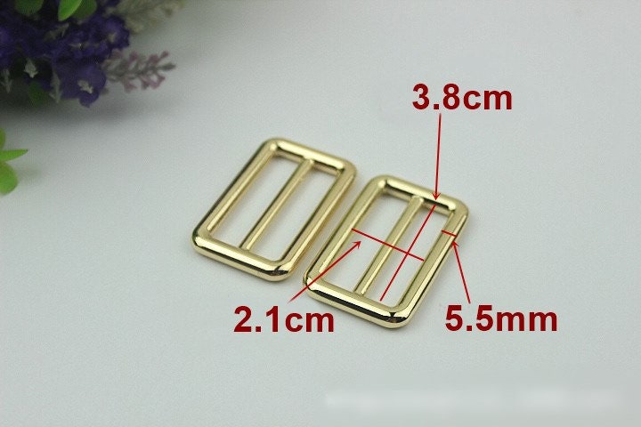 Rectangle Purse Strap Slider Metal Connector Double Loop Slider Buckle Adjuster Keeper Ring 21 38mm 7/8 1 1/2" Belt Webbing Purse Hardware