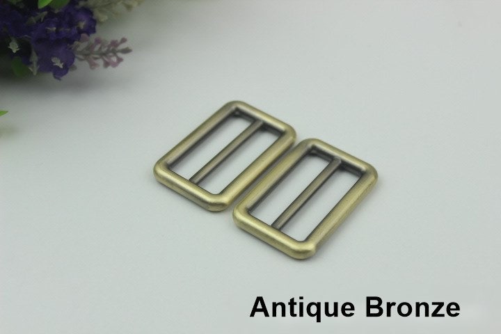 Rectangle Purse Strap Slider Metal Connector Double Loop Slider Buckle Adjuster Keeper Ring 21 38mm 7/8 1 1/2" Belt Webbing Purse Hardware