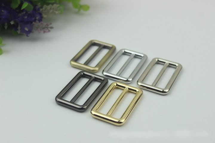 Rectangle Purse Strap Slider Metal Connector Double Loop Slider Buckle Adjuster Keeper Ring 21 38mm 7/8 1 1/2" Belt Webbing Purse Hardware