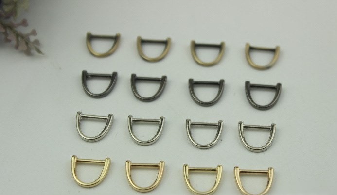 D-Rings Shackle Horseshoe Buckle Purse Strap Connector Metal Adjuster 10 mm 1 3/8 Inches Belt Webbing Purse Hardware Wholesale Bulk