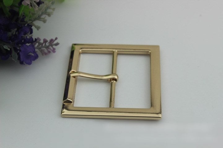 Big Square Center Bar Metal Buckle 50mm 2" For Belt Silver Gold Black Bronze Handmade Hardware Purse Bag Vintage DIY