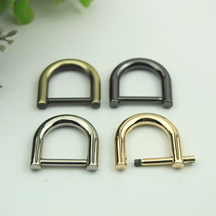 D-Rings Screw In Shackle Horseshoe Buckle Purse Strap Connector Metal Adjuster 20 mm 3/4 Inches Belt Webbing Purse Hardware Wholesale Bulk