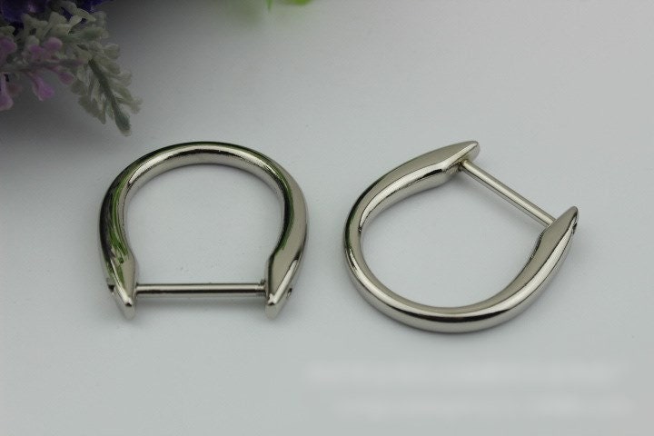 D-Ring Screw In Shackle Horseshoe Buckle Purse Strap Connector Metal Adjuster 22 mm 7/8 Inches Belt Webbing Purse Hardware Wholesale Bulk