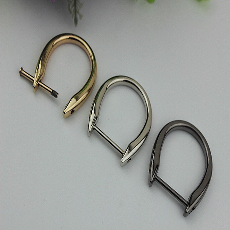 D-Ring Screw In Shackle Horseshoe Buckle Purse Strap Connector Metal Adjuster 22 mm 7/8 Inches Belt Webbing Purse Hardware Wholesale Bulk