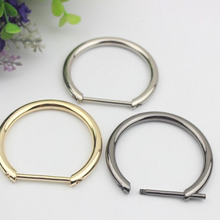 O D Ring Round Screw In Shackle Horseshoe Buckle Purse Strap Connector Metal Adjuster 30 mm 1 1/4 Inches Belt Webbing Purse Hardware Bulk