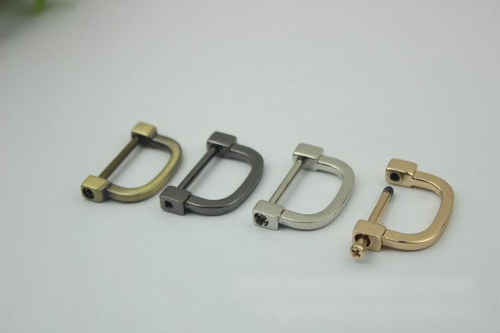 D-Rings Screw In Shackle Horseshoe Buckle Purse Strap Connector Metal Adjuster 25 mm 1 Inches Belt Webbing Purse Hardware Wholesale Bulk