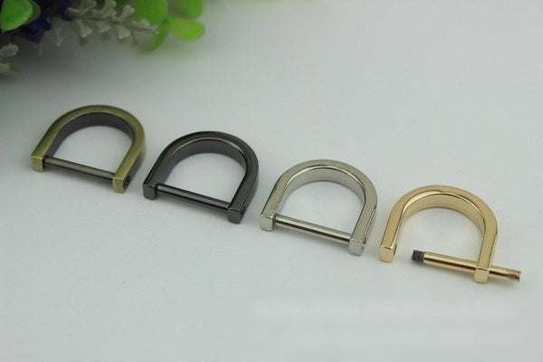 D-Rings Screw In Shackle Horseshoe Buckle Purse Strap Connector Metal Adjuster 20 mm 3/4 Inches Belt Webbing Purse Hardware Wholesale Bulk