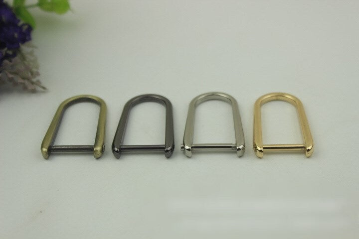 D-Rings Screw In Shackle Horseshoe Buckle Purse Strap Connector Metal Adjuster 20 mm 3/4 Inches Belt Webbing Purse Hardware Wholesale Bulk