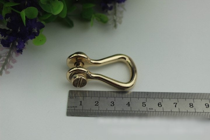 D-Ring Screw In Shackle Horseshoe Buckle Purse Strap Connector Metal Adjuster 10 mm 3/8 Inches Belt Webbing Purse Hardware Wholesale Bulk