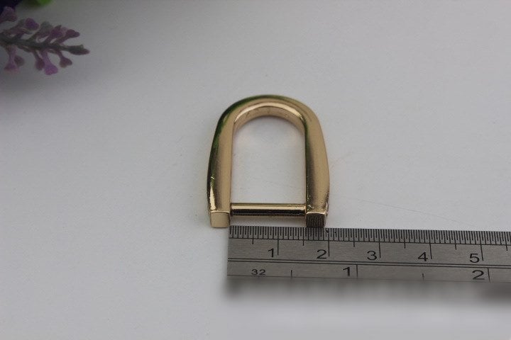 D-Ring Screw In Shackle Horseshoe Buckle Purse Strap Connector Metal Adjuster 15 mm 5/8 Inches Belt Webbing Purse Hardware Wholesale Bulk