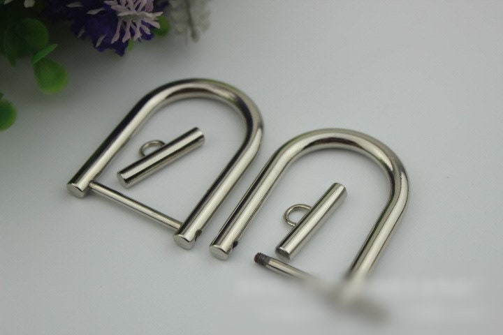 D-Rings Screw In Shackle Horseshoe Buckle Toggle Clasp Purse Strap Connector Metal Adjuster 28 mm 1 1/8 Inches Belt Purse Hardware Wholesale