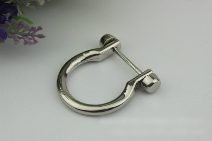 D-Ring Screw In Shackle Horseshoe Buckle Purse Strap Connector Metal Adjuster 25 mm 1 Inches Belt Webbing Purse Hardware Wholesale Bulk