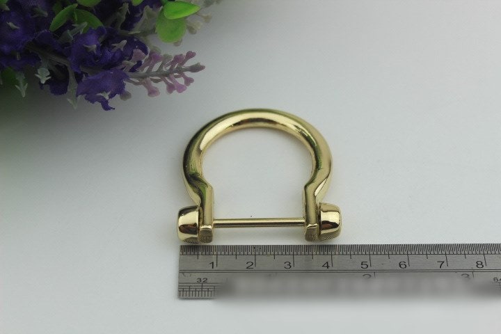 D-Ring Screw In Shackle Horseshoe Buckle Purse Strap Connector Metal Adjuster 25 mm 1 Inches Belt Webbing Purse Hardware Wholesale Bulk