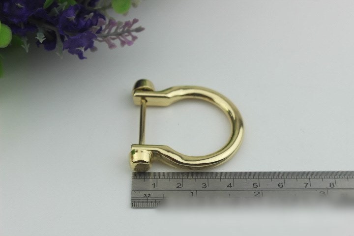 D-Ring Screw In Shackle Horseshoe Buckle Purse Strap Connector Metal Adjuster 25 mm 1 Inches Belt Webbing Purse Hardware Wholesale Bulk