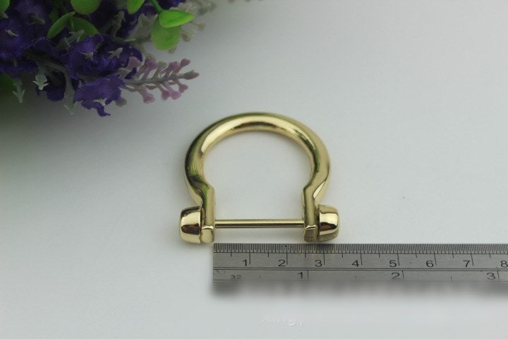 D-Ring Screw In Shackle Horseshoe Buckle Purse Strap Connector Metal Adjuster 25 mm 1 Inches Belt Webbing Purse Hardware Wholesale Bulk