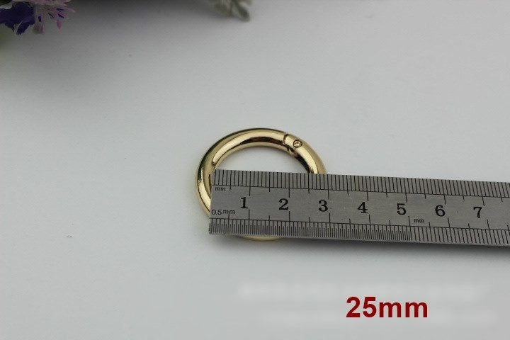 Spring O Ring 10 12 15 20 25 32 38 50 mm Round Metal Push Gate Snap Hook Trigger Lobster Clasp Clip Purse Bag Handbag Handle Wholesale