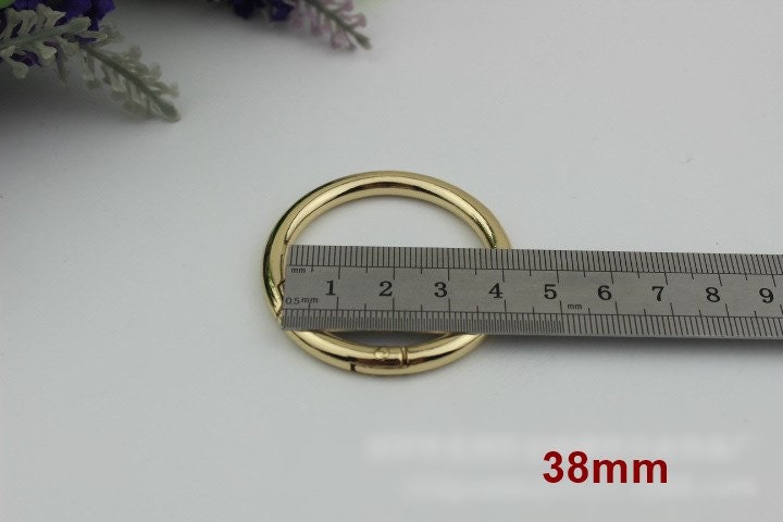 Spring O Ring 10 12 15 20 25 32 38 50 mm Round Metal Push Gate Snap Hook Trigger Lobster Clasp Clip Purse Bag Handbag Handle Wholesale