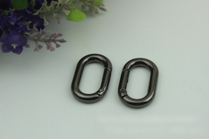 Oval Spring Ring Push Gate Snap 1/2 - 1 " 13x25mm Extend Purse Bag Chain Strap Key Fob Keyring Dog Leash Metal Trigger Clasp Clip