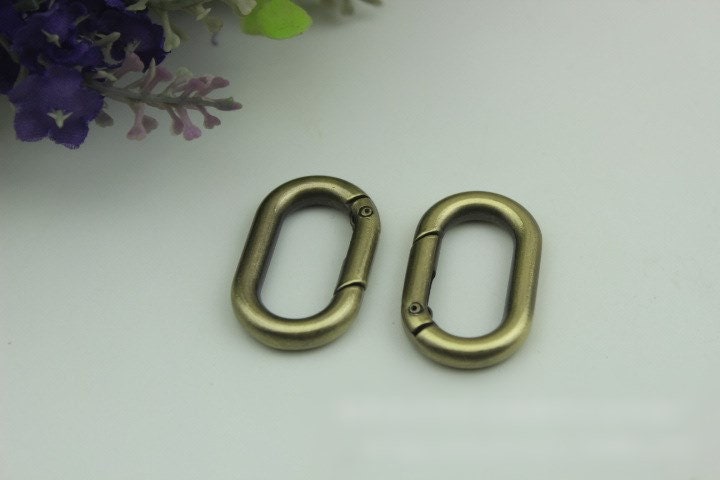 Oval Spring Ring Push Gate Snap 1/2 - 1 " 13x25mm Extend Purse Bag Chain Strap Key Fob Keyring Dog Leash Metal Trigger Clasp Clip