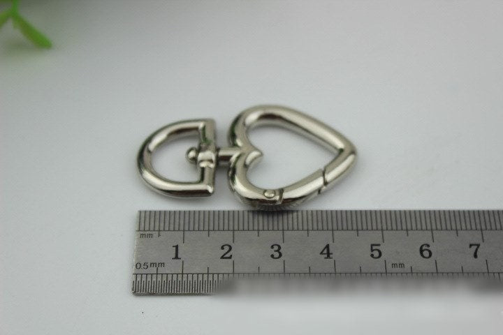 Heart Spring Push Gate Ring Swivel Snap Hook 45 15mm Alloy Metal Spring Trigger Lobster Clasp Clip Purse Bag Handbag Strap Handle Wholesale