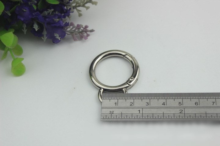 Round Spring Push Gate Ring Swivel Snap Hook 25mm 1" Metal Handle Trigger Lobster Clasp Clip Purse Bag Handbag DIY Hardware Bulk Wholesale