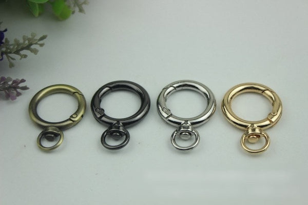 Round Spring Push Gate Ring Swivel Snap Hook 40 20mm Metal Handle Trigger Lobster Clasp Clip Purse Bag Handbag DIY Hardware Bulk Wholesale