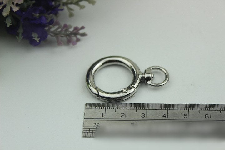 Round Spring Push Gate Ring Swivel Snap Hook 40 20mm Metal Handle Trigger Lobster Clasp Clip Purse Bag Handbag DIY Hardware Bulk Wholesale