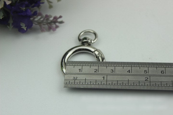 Round Spring Push Gate Ring Swivel Snap Hook 40 20mm Metal Handle Trigger Lobster Clasp Clip Purse Bag Handbag DIY Hardware Bulk Wholesale