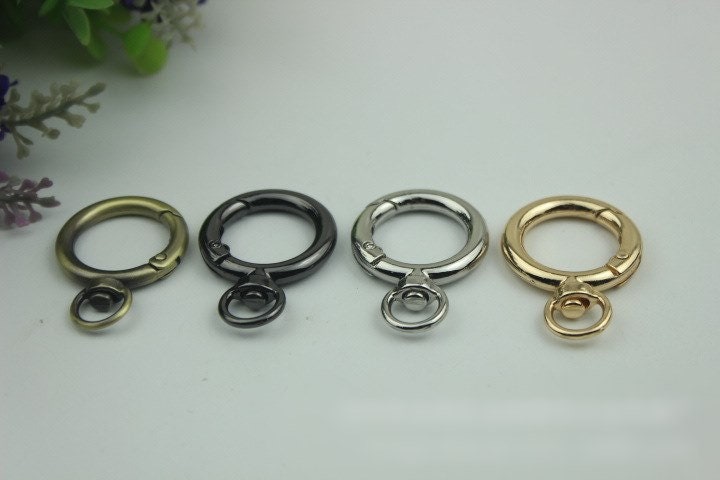 Round Spring Push Gate Ring Swivel Snap Hook 40 20mm Metal Handle Trigger Lobster Clasp Clip Purse Bag Handbag DIY Hardware Bulk Wholesale