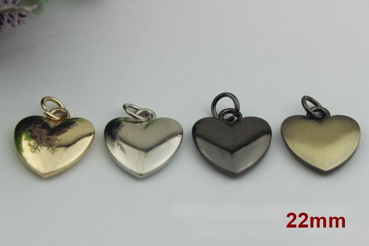 Heart Tongue Charm For Zipper Pull Slider 22 15mm Silver Gold Black Leather Hardware Leather Purse Bag Handbag Clutch DIY Handmade Supplies