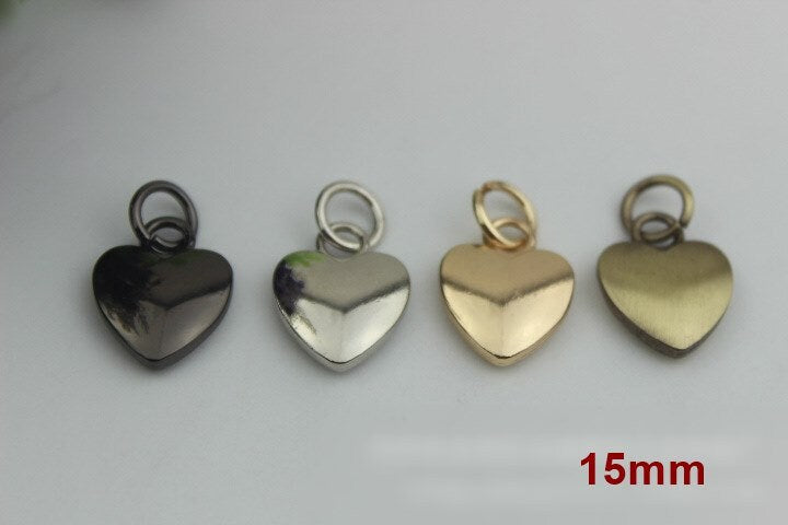 Heart Tongue Charm For Zipper Pull Slider 22 15mm Silver Gold Black Leather Hardware Leather Purse Bag Handbag Clutch DIY Handmade Supplies