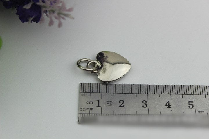 Heart Tongue Charm For Zipper Pull Slider 25 15mm Silver Gold Black Leather Hardware Leather Purse Bag Handbag Clutch DIY Handmade Supplies