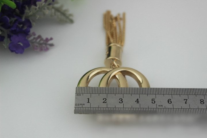 Metal Tassel Purse Charm 105mm 4 1/8" Silver Gold Hardware Leather Bag Handbag Clutch Backpack Vintage Diy Handmade Decoration Supplies