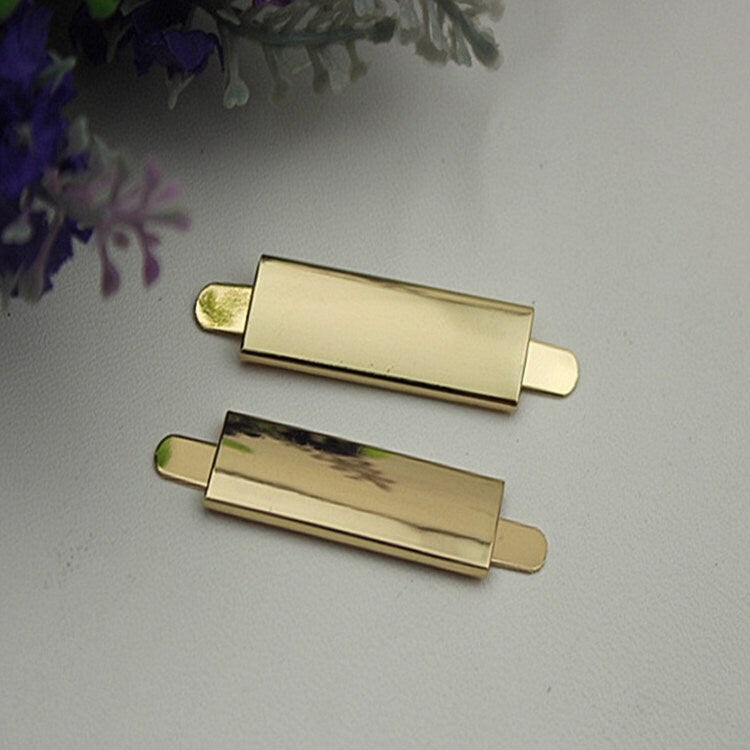 Metal Purse Charm Label Rectangle 38 mm 1 1/2" Gold Hardware Leather Bag Handbag Clutch Backpack Vintage Diy Handmade Decoration Supplies