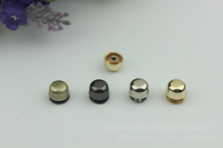 Round Head Button Belt Strap Chicago Screw Rivet Concho Stud 6mm Screwback Screw Back Shoe Blacelet Purse Handbag Dog Collar Hardware