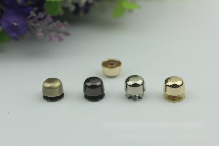 Round Head Button Belt Strap Chicago Screw Rivet Concho Stud 6mm Screwback Screw Back Shoe Blacelet Purse Handbag Dog Collar Hardware