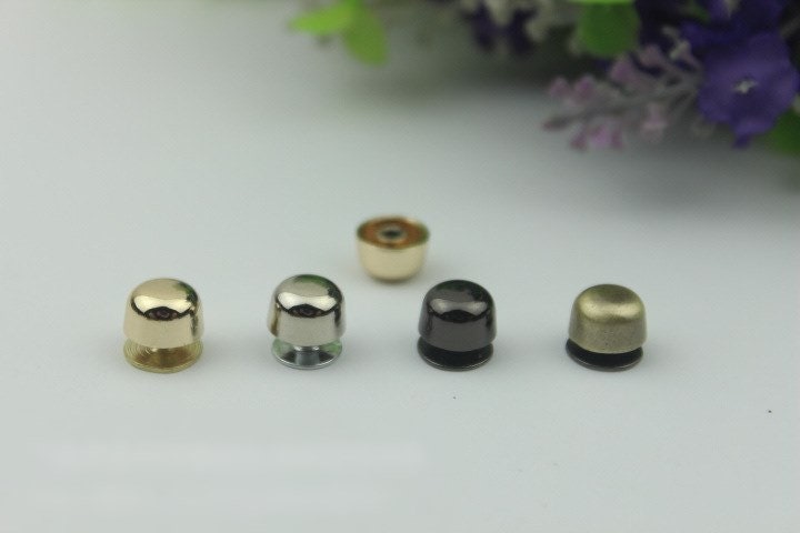 Round Head Button Belt Strap Chicago Screw Rivet Concho Stud 6mm Screwback Screw Back Shoe Blacelet Purse Handbag Dog Collar Hardware