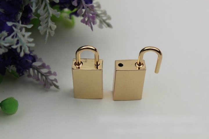 Rectangle Padlock 1 5/8" 40 mm Purse Charm Organizer Luggage Hardware Antique Gold Lock And Key Closure Small Bag Clutch Metal Accessories