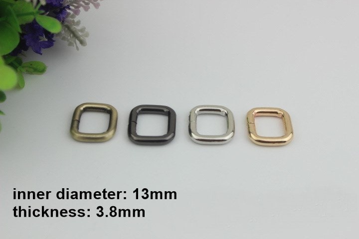 Square Rectangle Purse Strap Slider 10/100 pcs Set Metal Single Loop Slide Buckle Adjuster Keeper Ring 13 17 20 26 33 38 50 mm Belt Webbing